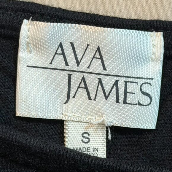 Ava James Black 3/4 Puff Sleeves Silky Soft Black Dress SIZE SMALL - Picture 9 of 10